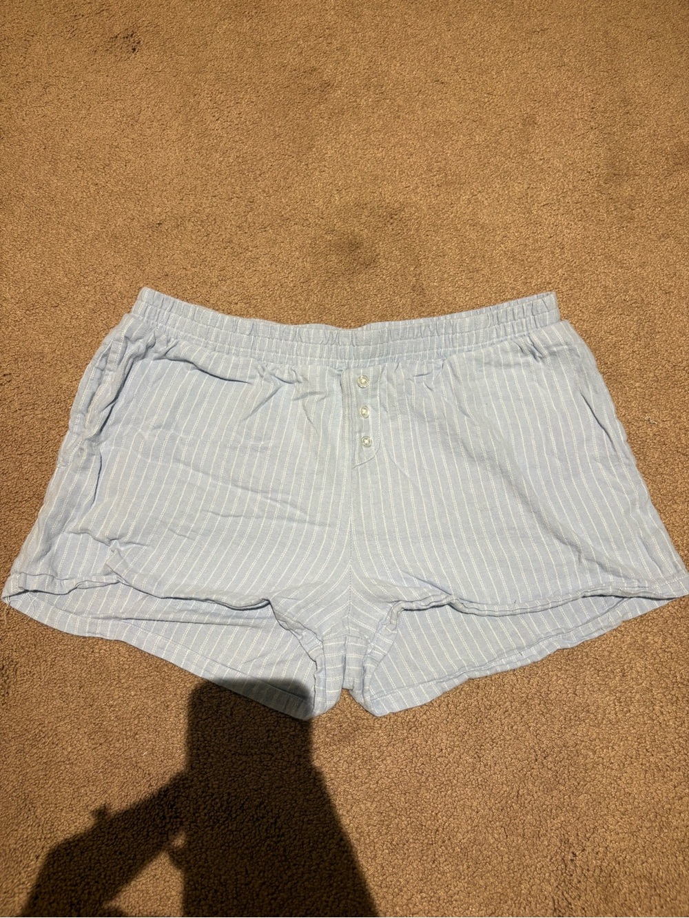 Ardene rose + vine Light Blue Striped Women's Sleep Shorts size L-XL 100% cotton